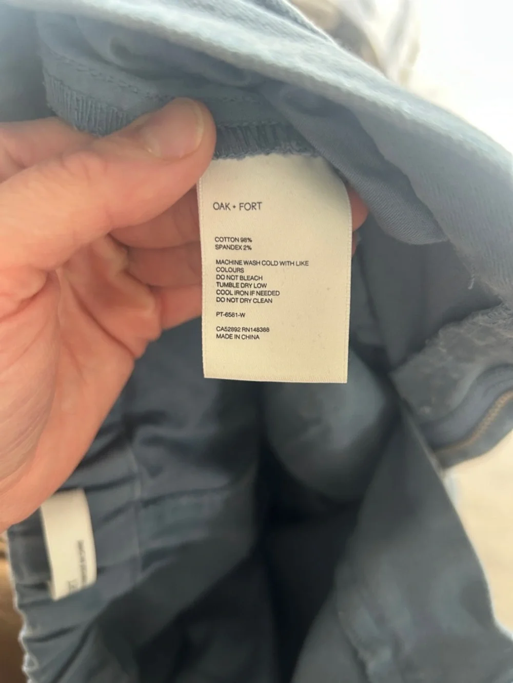 OAK + FORT Cropped Wide-Leg Pants in Slate Blue - Picture 4 of 4